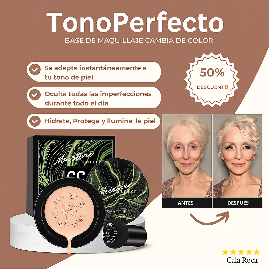 TonoPerfecto™ | Base que Cambia de Color Para Piel Impecable